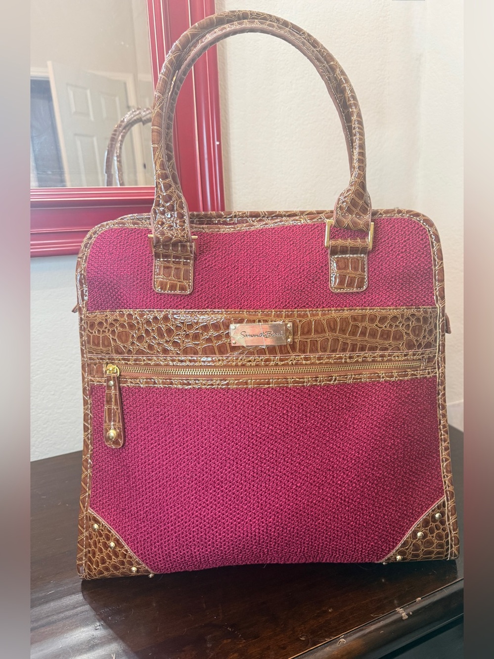 Samantha Brown Travel Tote
Weekender Carry-On
Burgundy/Brown Croc Embossed
NWT